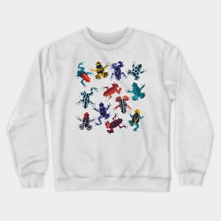 Quirky dart frogs dance // spot // brightly multicoloured poison amphibians Crewneck Sweatshirt